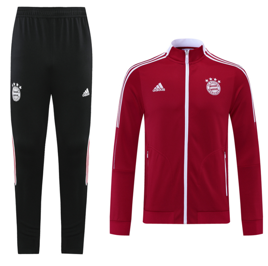 2021/22 Bayern Munich Red Training Kits Jacket with pants